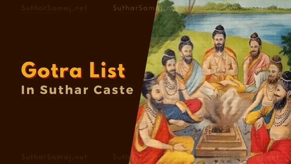 Suthar caste gotra list cover image with saptrishis figures doing yaga in picture