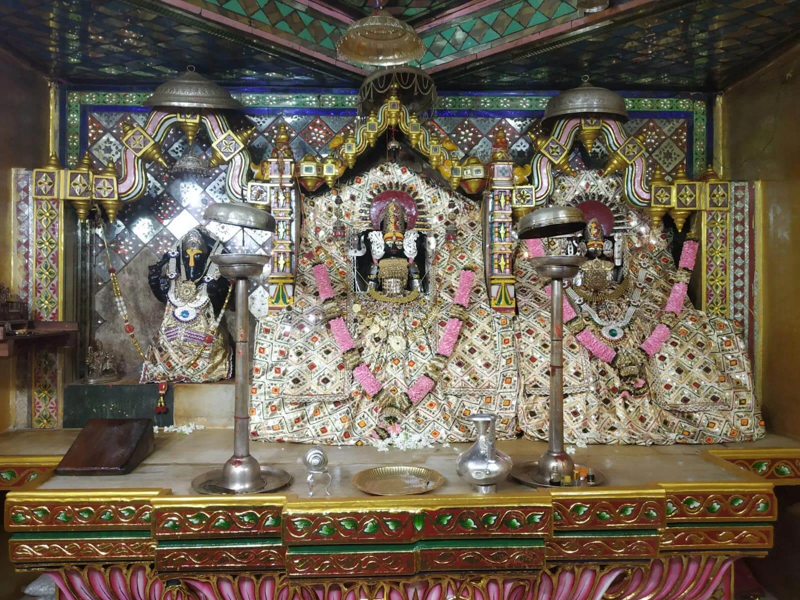 Idol of Brahamani Mata with two idols of other goddress at Temple located at Merta road in Nagaur