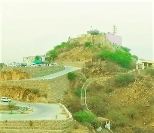 View of Khimaj Mata Temple on top of hill of Bhinmal